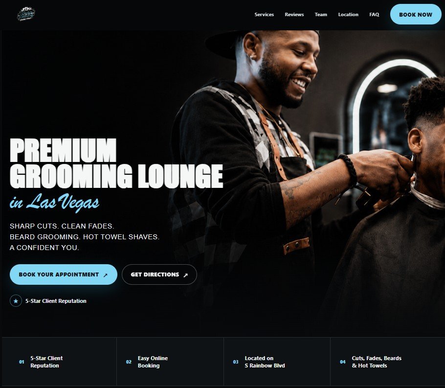 Barbershop website concept preview