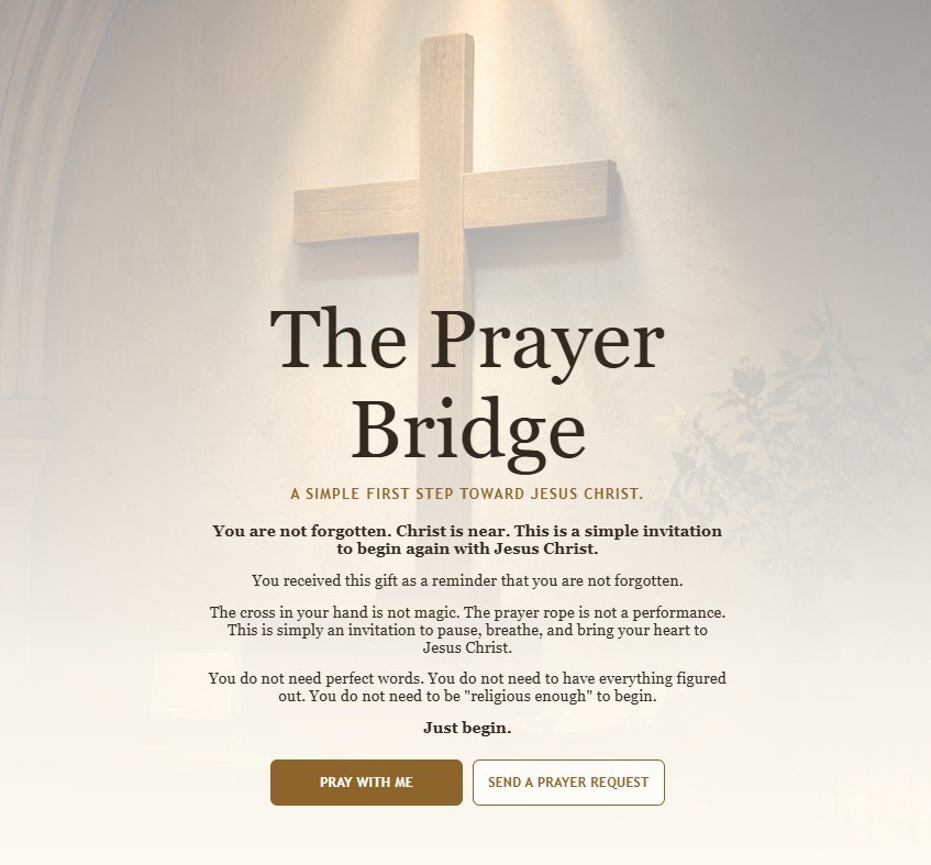 Prayer Bridge landing page project preview
