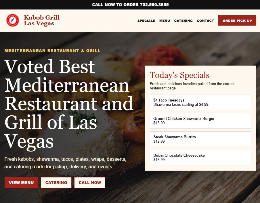 Restaurant website example preview