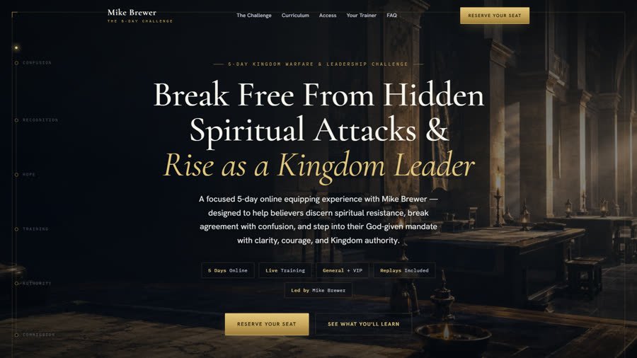 Sales page redesign concept preview, Mike Brewer 5-Day Challenge